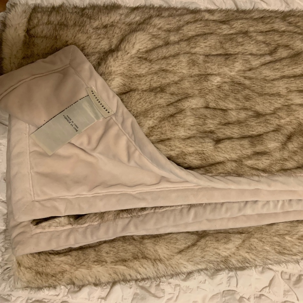 Pottery Barn Faux Fur Blanket